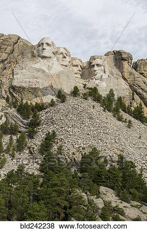 Stock Photo - Low angle view of Mount Rushmore National Memorial, South Dakota, United States. Fotosearch
