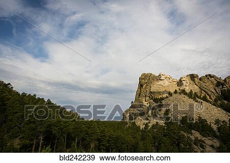 Stock Photo - Low angle view of Mount Rushmore National Memorial, South Dakota, United States. Fotosearch