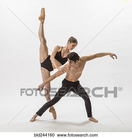 Stock Image - Man and woman ballet dancing. Fotosearch