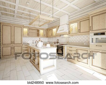 Stock Image - Modern domestic kitchen. Fotosearch