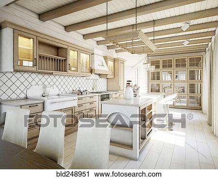 Modern farmhouse kitchen View Large Photo Image Stock Image - Modern farmhouse kitchen. Fotosearch