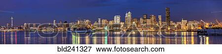 Stock Photo - "Number 12 illuminated in highrise, Seattle, Washington, United States". Fotosearch