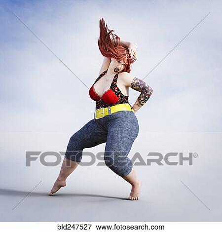 Overweight woman dancing barefoot View Large Photo Image Stock Photo - Overweight woman dancing barefoot. Fotosearch