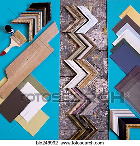 Paintbrush and picture frame parts View Large Photo Image Stock Image - Paintbrush and picture frame parts. Fotosearch