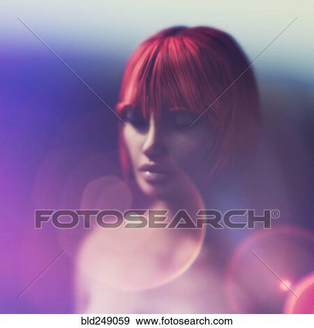 Pensive woman with red hair View Large Photo Image Stock Photo - Pensive woman with red hair. Fotosearch