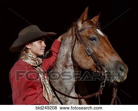 Portrait of Caucasian girl posing with horse View Large Photo Image Stock Photo - Portrait of Caucasian girl posing with horse. Fotosearch