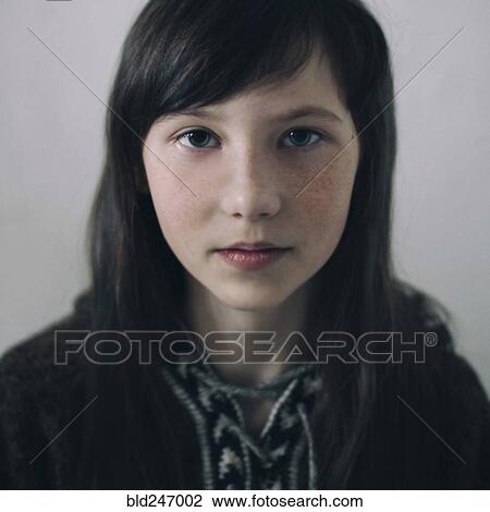 Stock Image - Portrait of Caucasian girl. Fotosearch