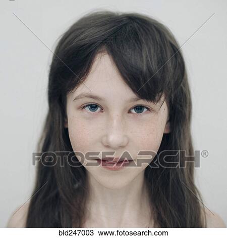 Stock Image - Portrait of Caucasian girl. Fotosearch