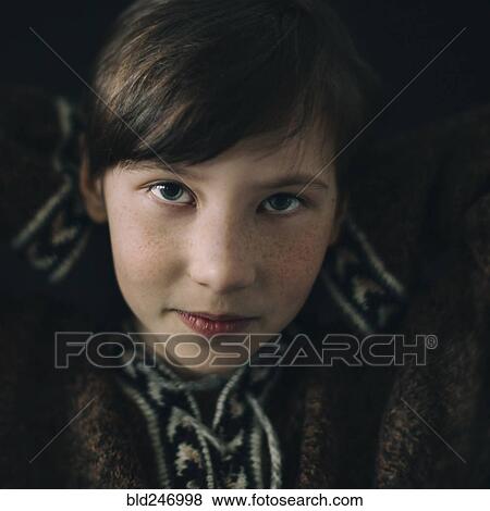 Stock Photo - Portrait of Caucasian girl. Fotosearch