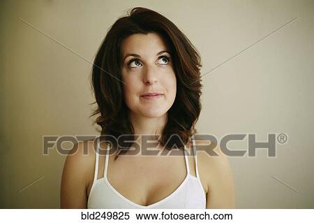 Stock Photography - Portrait of Caucasian woman looking away. Fotosearch