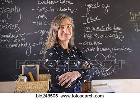 Portrait of confident Caucasian teacher View Large Photo Image Stock Photography - Portrait of confident Caucasian teacher. Fotosearch