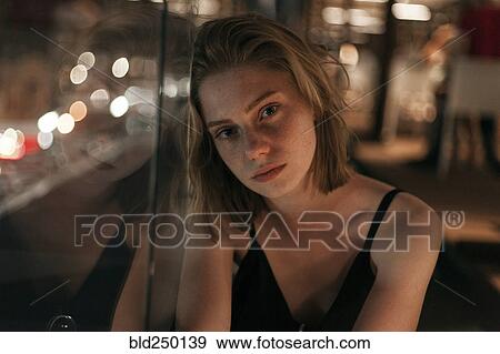 Portrait of pensive Caucasian teenage girl View Large Photo Image Stock Photo - Portrait of pensive Caucasian teenage girl. Fotosearch
