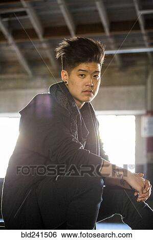 Portrait of serious androgynous Asian man View Large Photo Image Stock Photograph - Portrait of serious androgynous Asian man. Fotosearch
