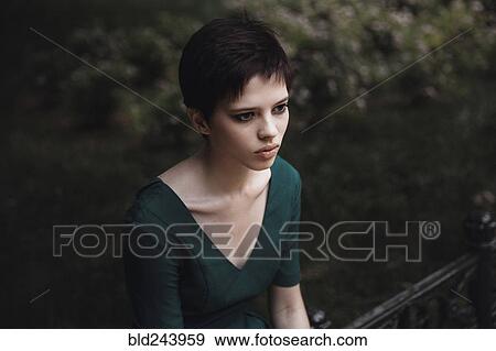Portrait of serious Caucasian woman View Large Photo Image Stock Photo - Portrait of serious Caucasian woman . Fotosearch