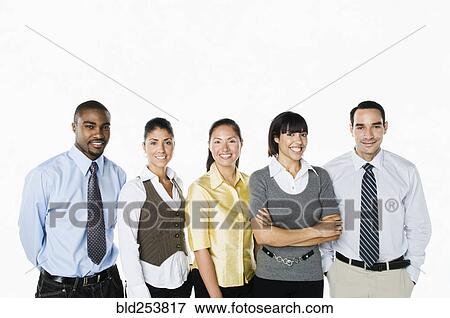 Stock Photo - Portrait of smiling business people. Fotosearch