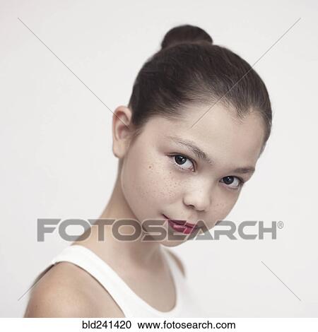 Portrait of smiling Caucasian girl View Large Photo Image Stock Image - Portrait of smiling Caucasian girl. Fotosearch