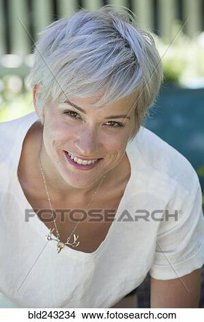 Portrait of smiling Caucasian woman View Large Photo Image Picture - Portrait of smiling Caucasian woman. Fotosearch