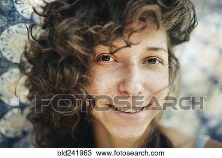Portrait of smiling Caucasian woman View Large Photo Image Stock Image - Portrait of smiling Caucasian woman. Fotosearch