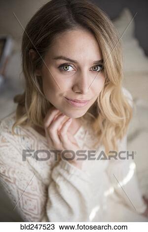 Portrait of smiling Caucasian woman View Large Photo Image Stock Image - Portrait of smiling Caucasian woman. Fotosearch
