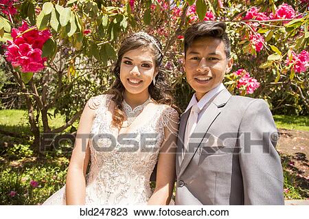 Portrait of smiling Hispanic boy and girl View Large Photo Image Stock Image - Portrait of smiling Hispanic boy and girl. Fotosearch