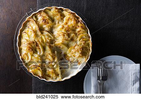 Potato pie on table View Large Photo Image Stock Photography - Potato pie on table. Fotosearch