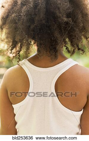 Rear view of Black girl View Large Photo Image Stock Photograph - Rear view of Black girl. Fotosearch