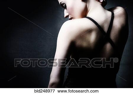 Stock Photo - Rear view of Caucasian girl. Fotosearch
