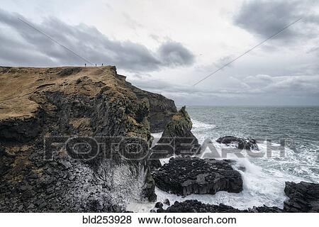Stock Photo - Rock formations near ocean, Hellissandur, Snaellsnes peninsula, Iceland. Fotosearch