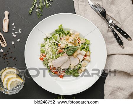 Salad with meat View Large Photo Image Stock Image - Salad with meat. Fotosearch
