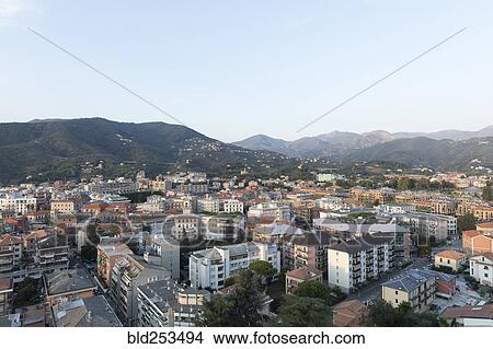 Scenic view of cityscape, Sestri Levante, Liguria, Italy View Large Photo Image Picture - Scenic view of cityscape, Sestri Levante, Liguria, Italy. Fotosearch