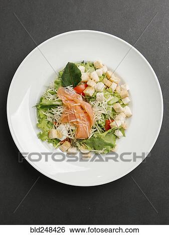 Seafood salad with cheese and croutons View Large Photo Image Stock Photograph - Seafood salad with cheese and croutons. Fotosearch
