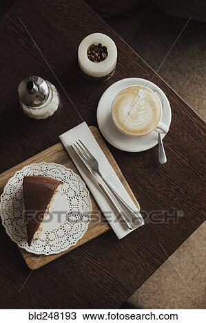 Slice of cake with coffee View Large Photo Image Stock Image - Slice of cake with coffee. Fotosearch