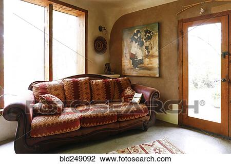 Stock Image - Sofa near doorway. Fotosearch