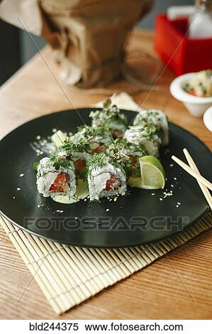 Stock Photography - Sushi on plate. Fotosearch