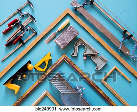 Tools and picture frame parts View Large Photo Image Stock Image - Tools and picture frame parts. Fotosearch
