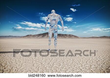 Transparent man walking in desert View Large Photo Image Stock Image - Transparent man walking in desert. Fotosearch