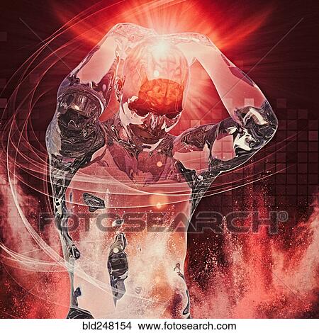 Transparent man with headache in cyberspace View Large Photo Image Picture - Transparent man with headache in cyberspace. Fotosearch