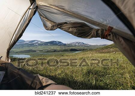 View from tent in mountains View Large Photo Image Stock Photo - View from tent in mountains. Fotosearch