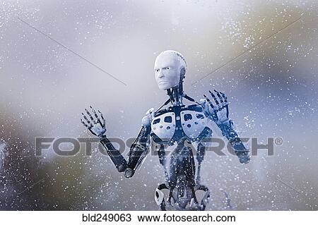 Water splashing on angry robot View Large Photo Image Stock Image - Water splashing on angry robot. Fotosearch