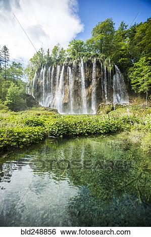 Stock Photograph - Waterfalls in forest. Fotosearch