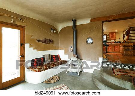 Wood-burning stove in livingroom View Large Photo Image Stock Image - Wood-burning stove in livingroom. Fotosearch