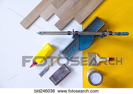 Wooden boards with paint and tools View Large Photo Image Stock Photograph - Wooden boards with paint and tools. Fotosearch