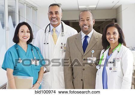 Picture - Administrator, doctors and nurse in hospital. Fotosearch