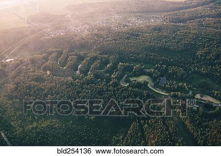 Aerial view of river and trees View Large Photo Image Stock Photograph - Aerial view of river and trees. Fotosearch