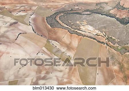 Stock Image - Aerial view of Spanish desert. Fotosearch