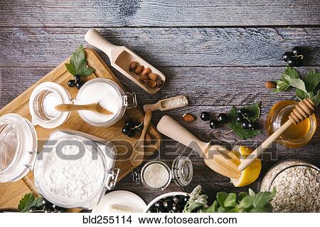 Picture - Baking ingredients. Fotosearch