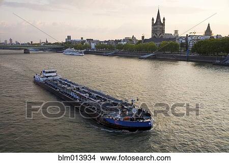 Barge on German river View Large Photo Image Picture - Barge on German river. Fotosearch
