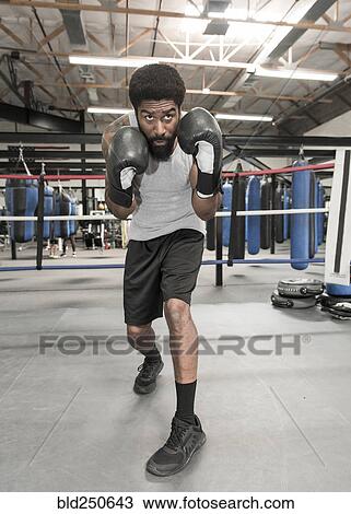 Black man posing in boxing ring View Large Photo Image Stock Image - Black man posing in boxing ring. Fotosearch
