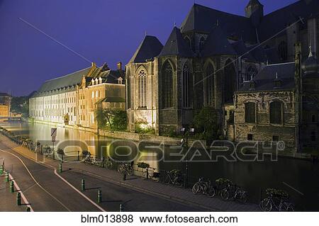 Stock Photo - Cathedral on canal. Fotosearch