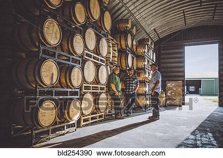 Caucasian men talking near barrels in distillery View Large Photo Image Stock Image - Caucasian men talking near barrels in distillery. Fotosearch